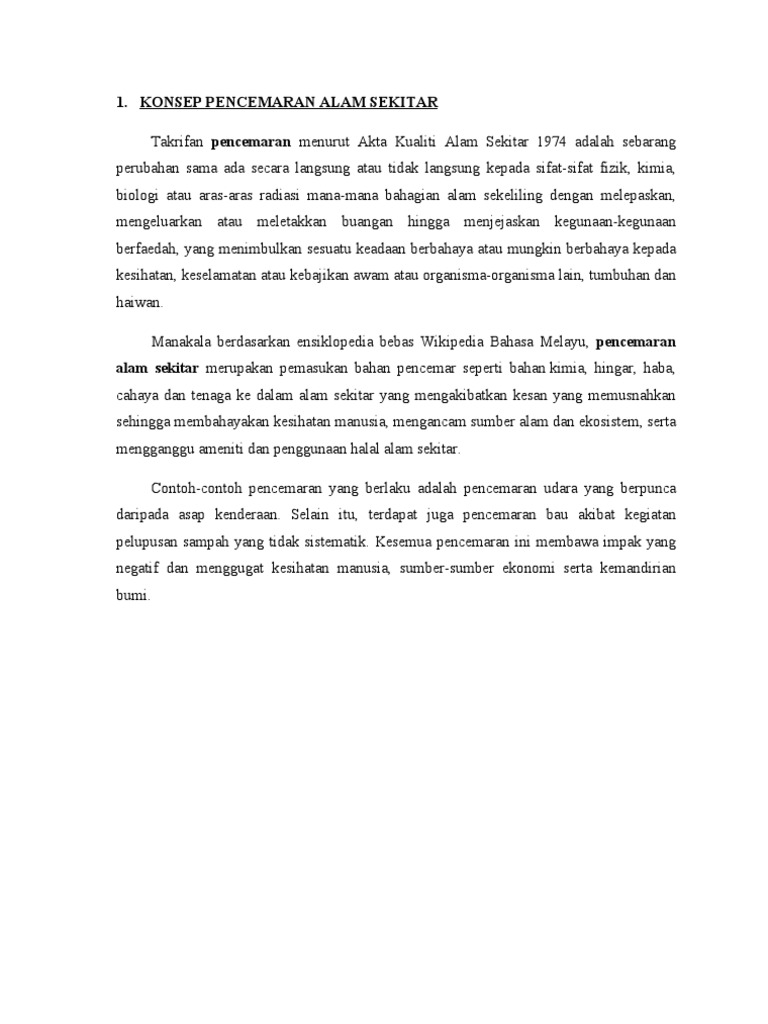 Dapatan Konsep Pencemaran Pdf