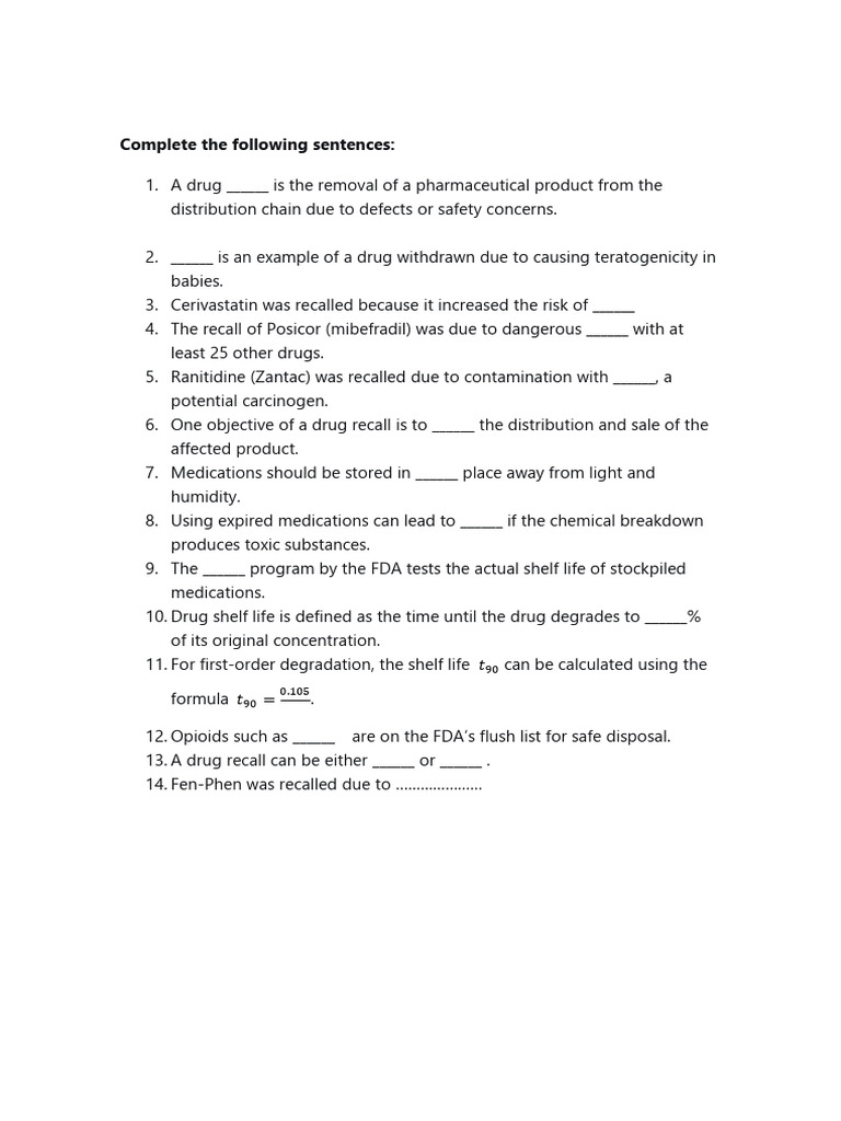 Drug Recall Insights and Safety Concerns | PDF