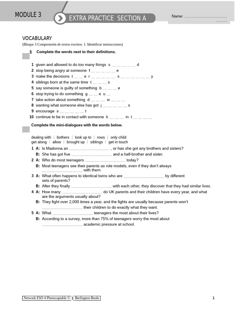 Vocabulary and Grammar Practice Guide | PDF | Linguistics