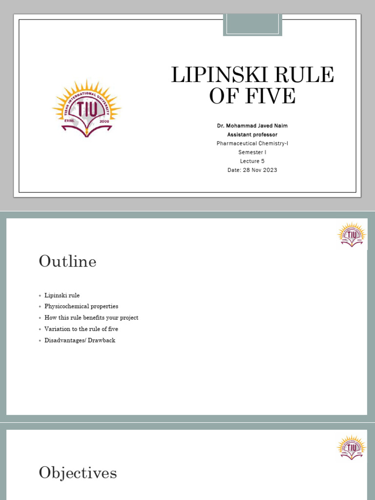 Understanding Lipinski's Rule of Five | PDF | Hydrogen Bond | Molecules