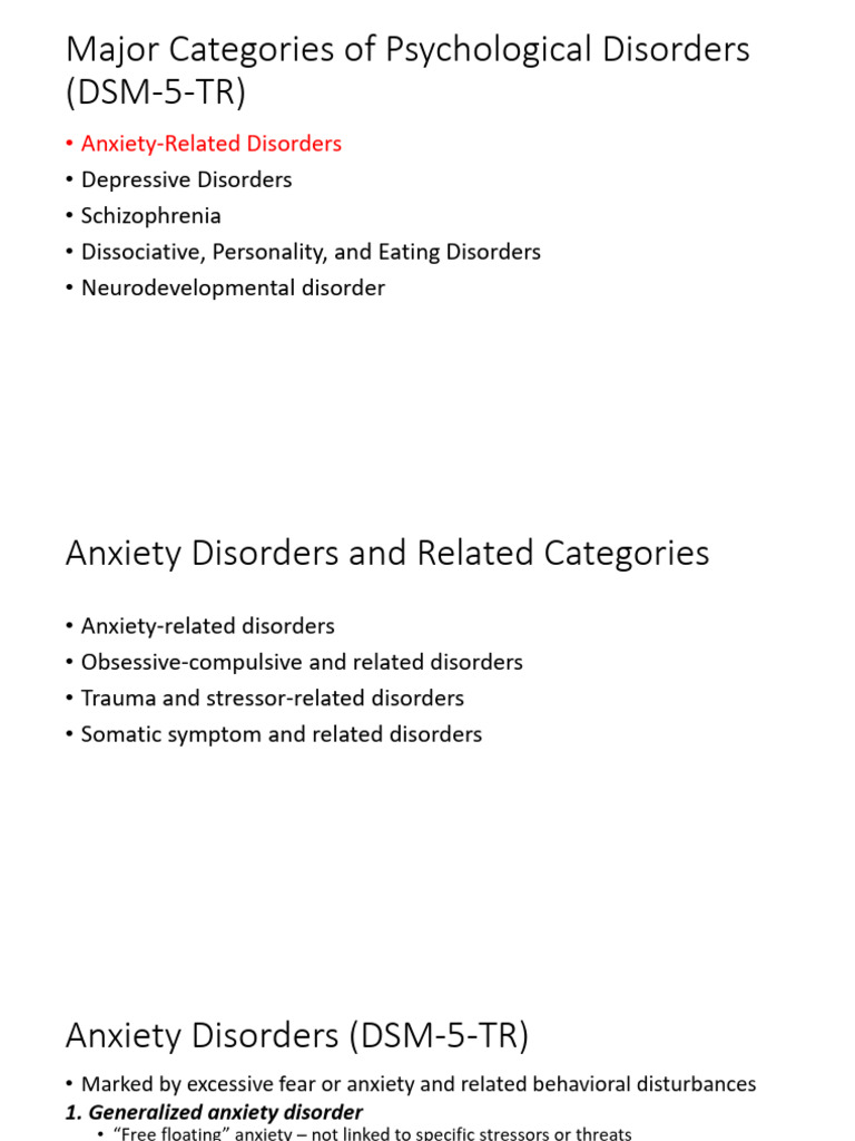 Overview of Psychological Disorders | PDF | Mental Disorder | Obsessive ...