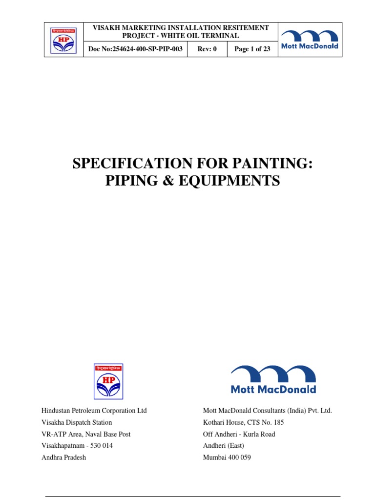 Painting Specification Paint Specification (Technical Standard)