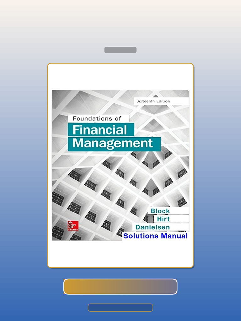 Foundations of Financial Management 16th Edition Block E-book Testbank ...