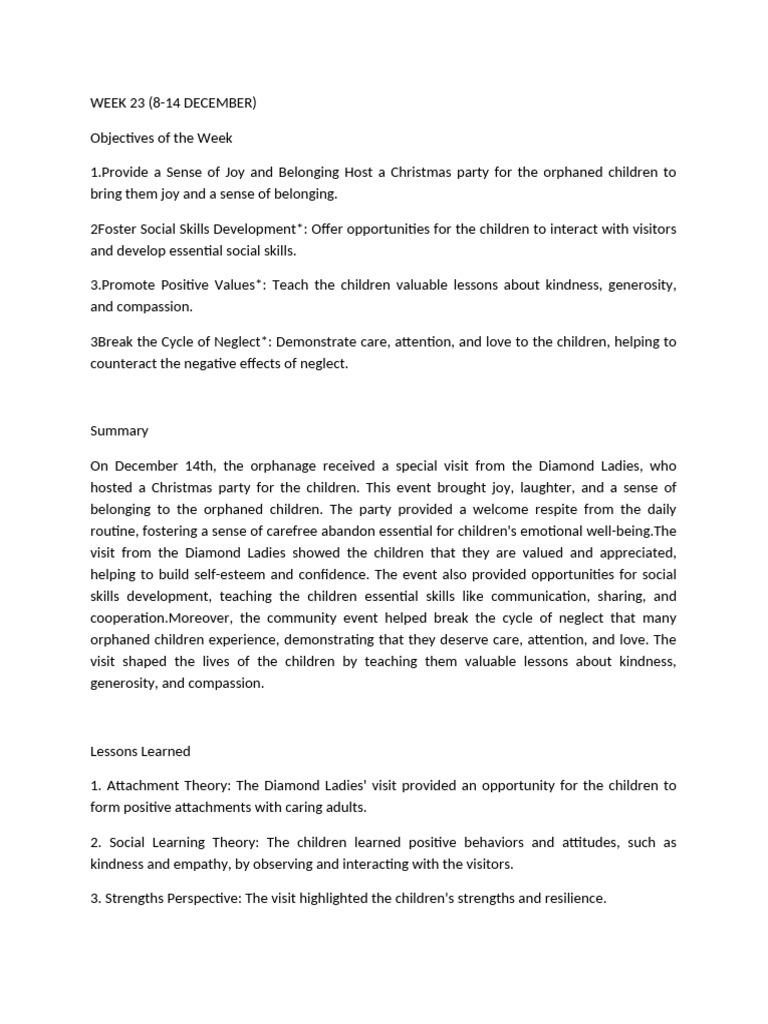 Christmas Joy and Community Support for Orphans | PDF | Well Being ...