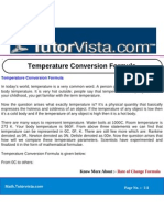 Temperature Conversion Formula