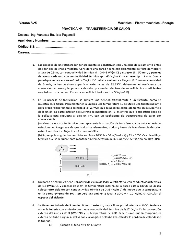 Transferencia de Calor en Sistemas Térmicos | PDF | Transferencia de ...