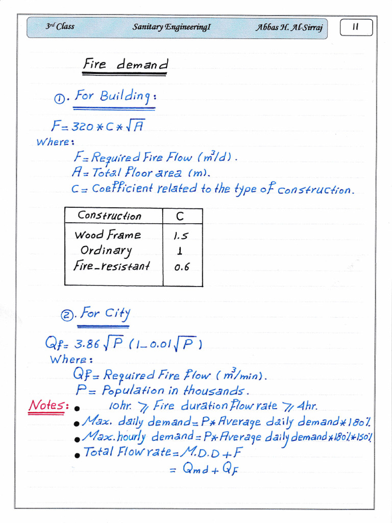 Fire Flow Demand Calculation Guide | PDF