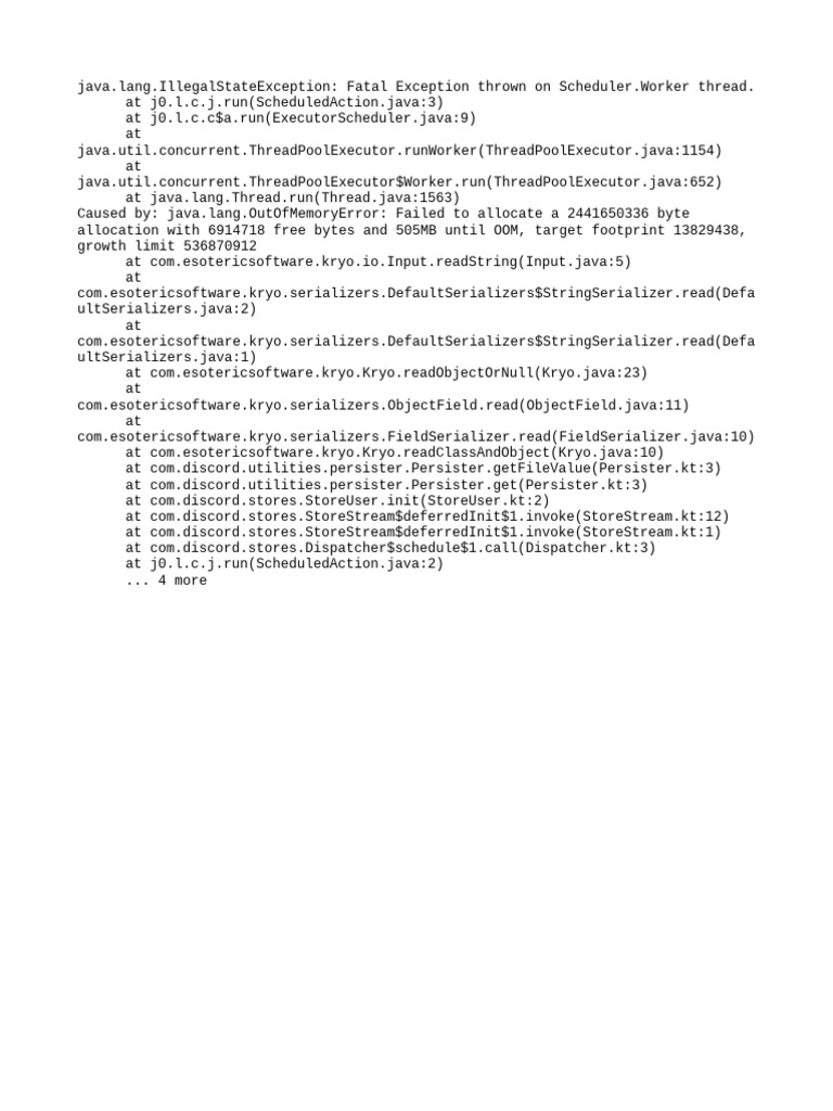 Java OutOfMemoryError in Scheduler Thread | PDF