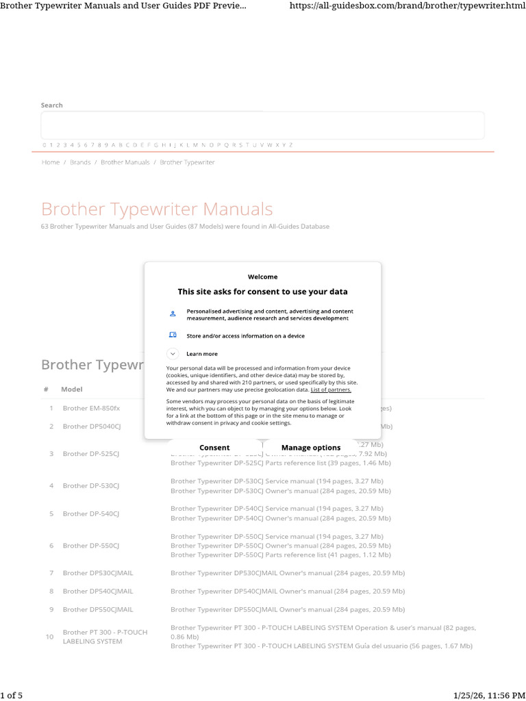 Brother Typewriter Manuals & Guides | PDF | Http Cookie | Software