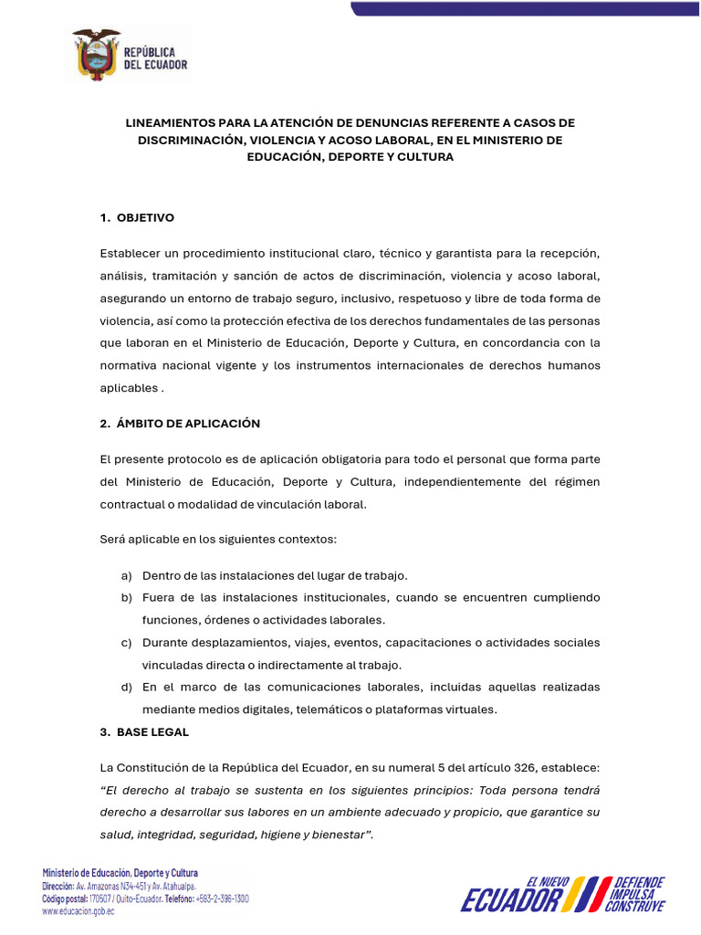 Protocolo de Denuncias por Acoso Laboral | PDF | Acoso sexual | Violencia