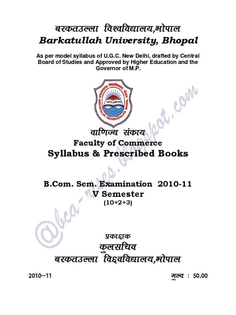 B.Com. V Semester Syllabus 2010-11 | PDF | Entrepreneurship | C ...