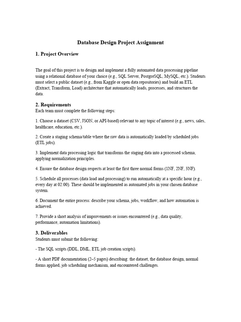 Automated ETL Database Design Project | PDF
