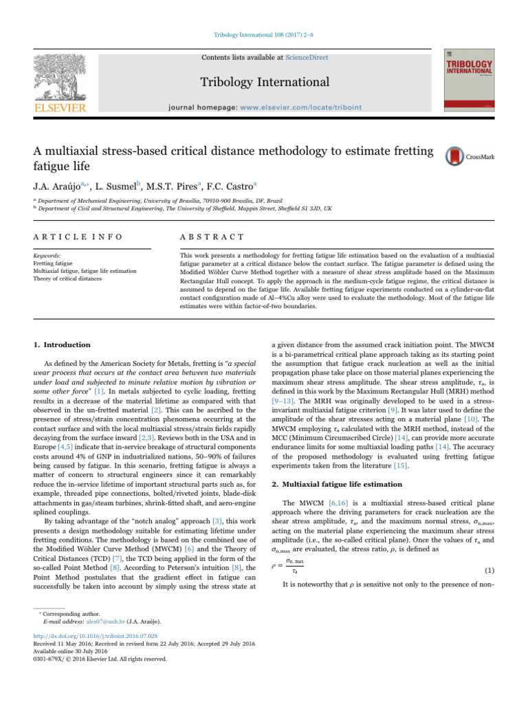 A multiaxial stress-based critical distance methodology to estimate ...