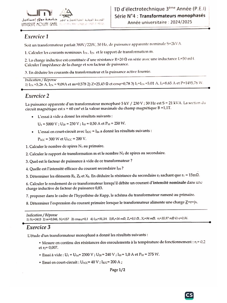 TD 4 Electrotech | PDF