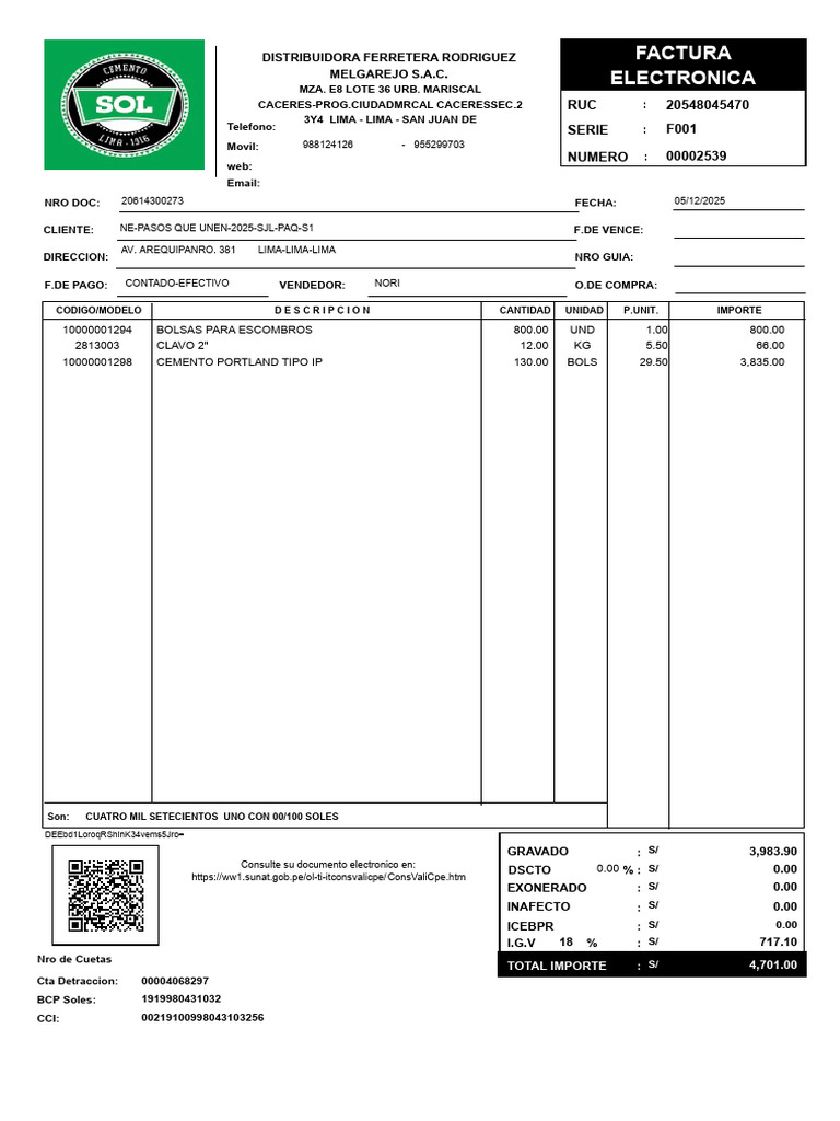 Factura Electrónica de Compra 2025 | PDF