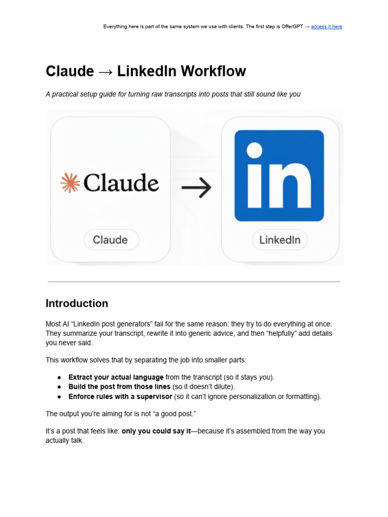 LinkedIn Post Creation Workflow Guide | PDF | Linguistics
