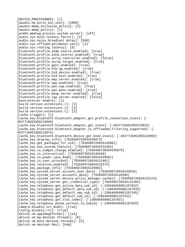 Android System Configuration Settings | PDF | Android (Operating System)