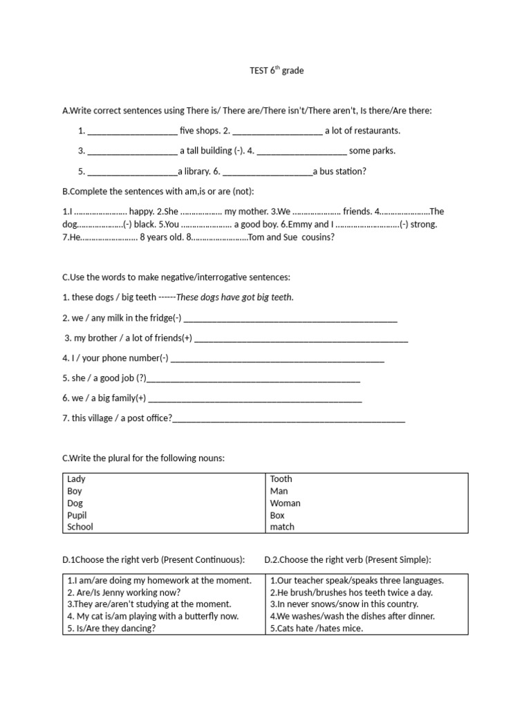 6th Grade English Language Test | PDF | Language Families | Linguistic ...