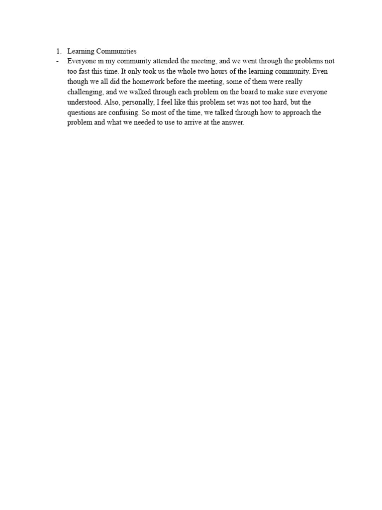 Effective Strategies in Learning Communities | PDF