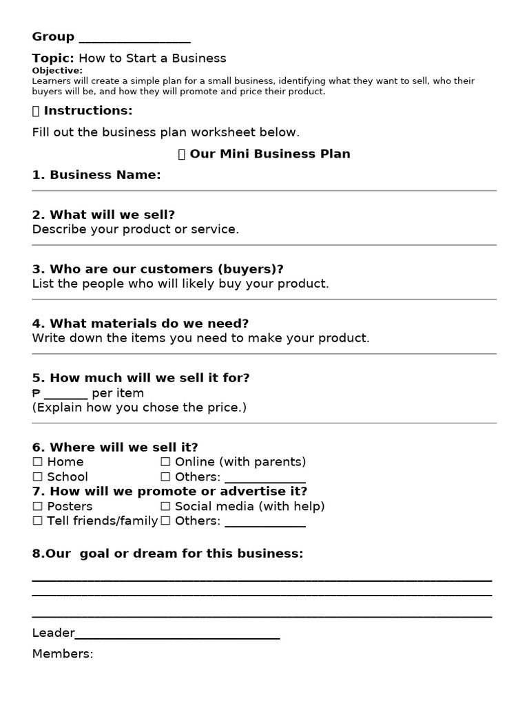 Simple Business Plan Template | PDF