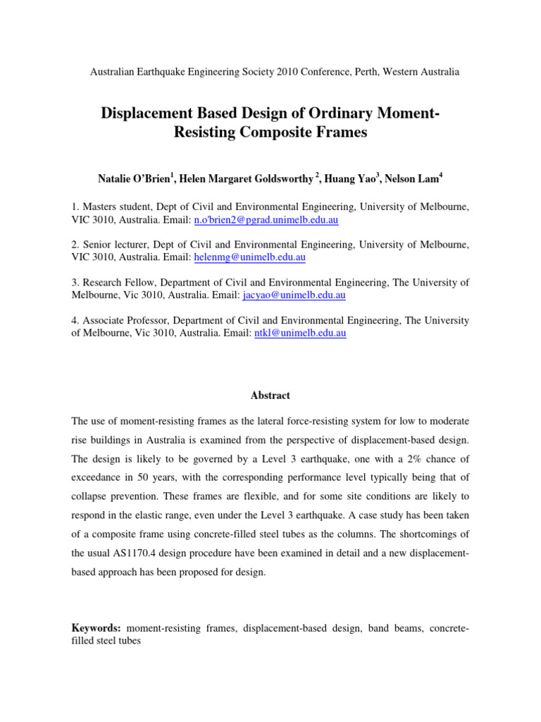 Displacement-Based Design for Seismic Frames | PDF | Yield (Engineering ...