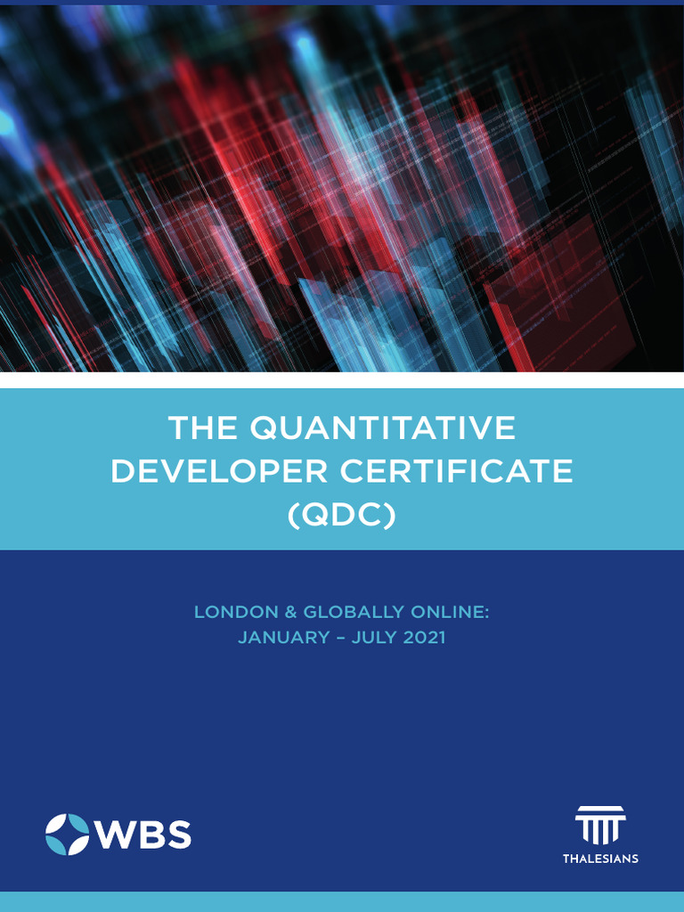 Quantitative Developer Certificate Course | PDF | C++ | Mathematical ...