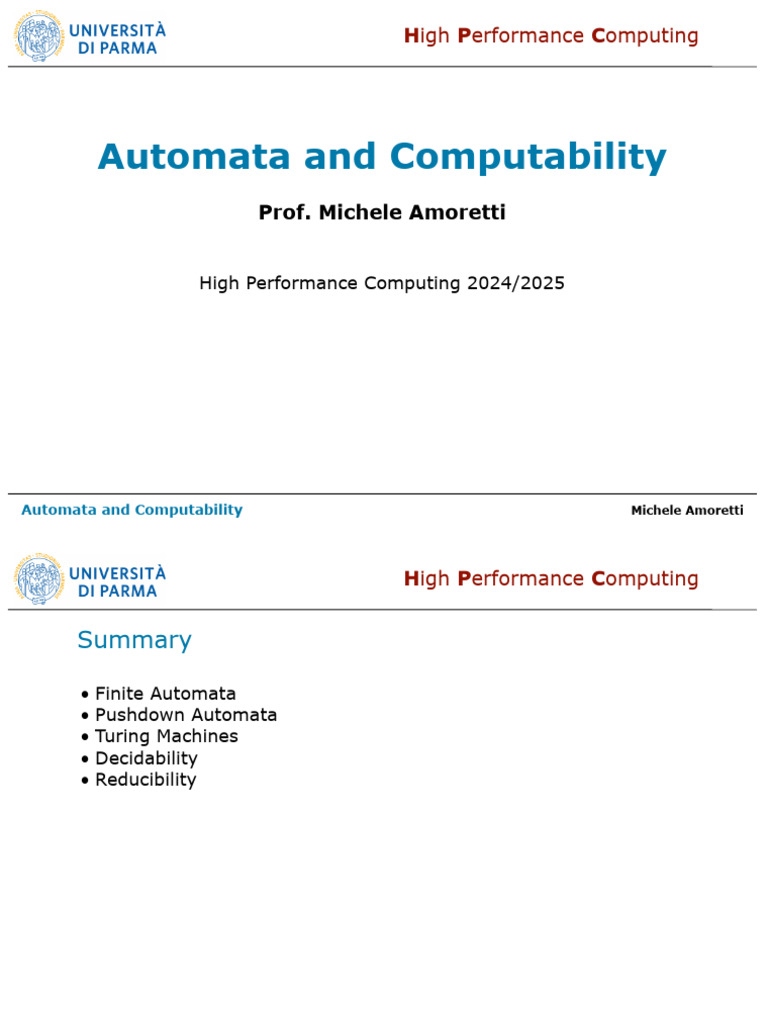 Automata and Computability Overview | PDF | Automata Theory ...