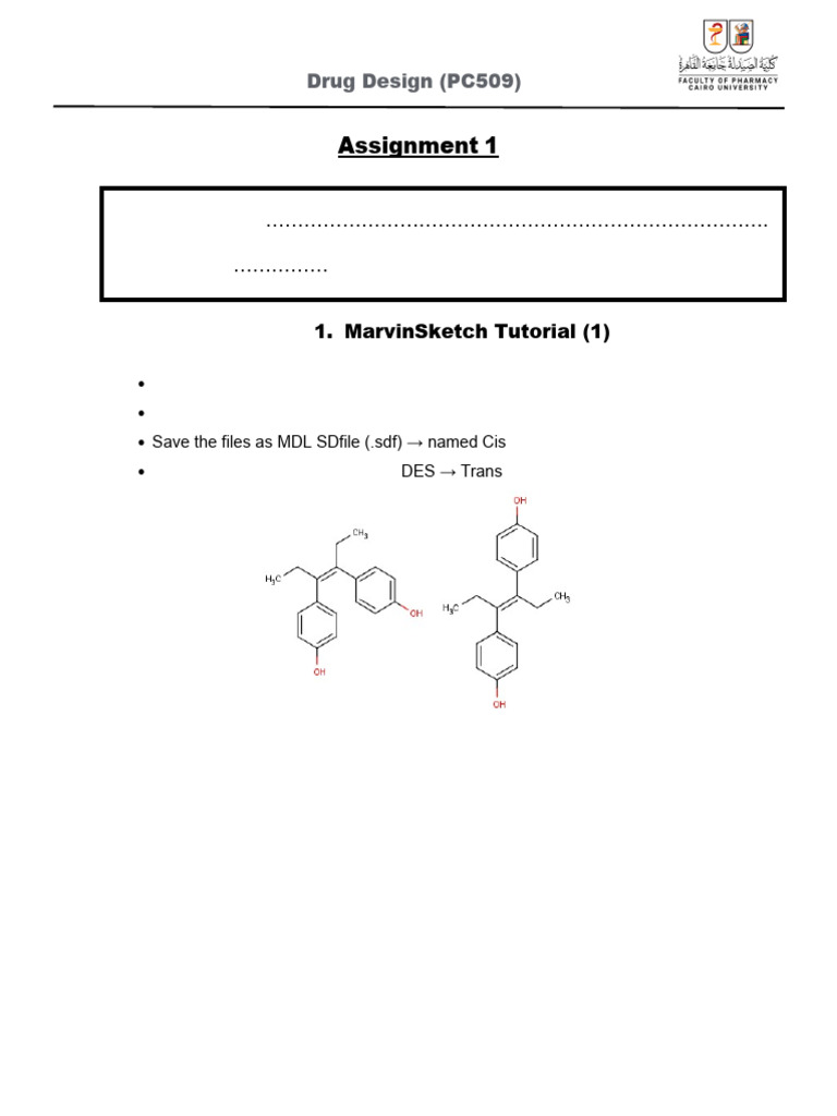 Drug Design Assignments for PC509 | PDF | Molecules | Chemical Substances