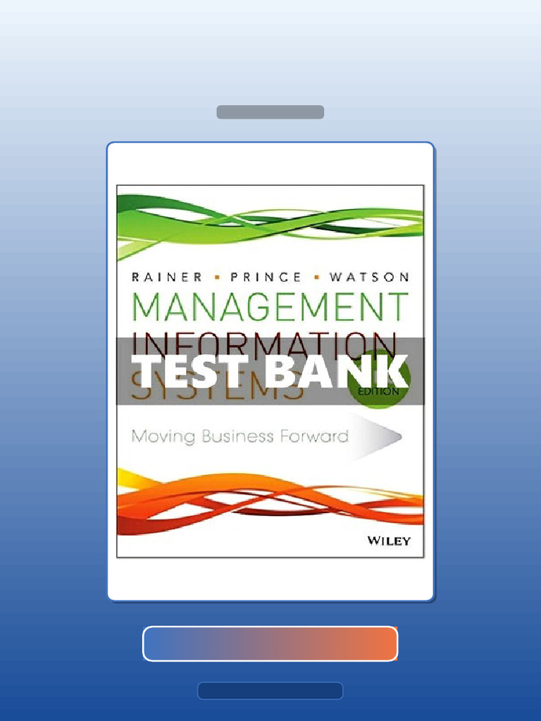 Management Information Systems 3rd Edition Rainer E-book Testbank ...