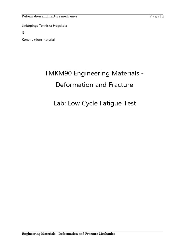 Uniaxial Fatigue Testing Guide | PDF | Fatigue (Material) | Fracture