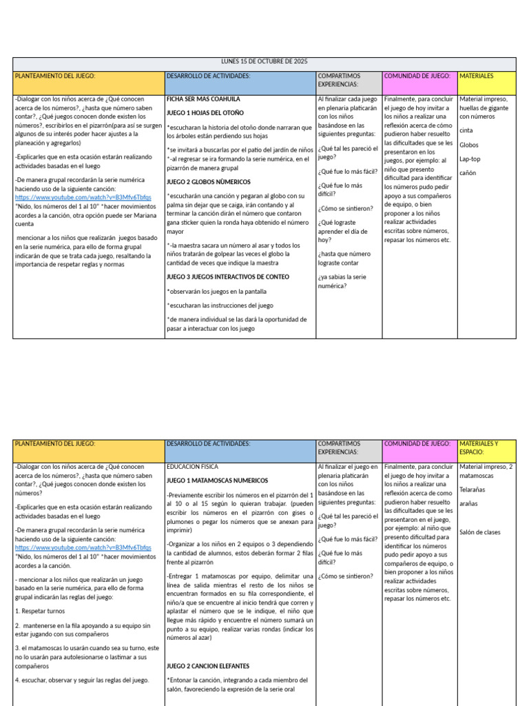 Plan Segunda de Octubre | PDF | Educación de la primera infancia