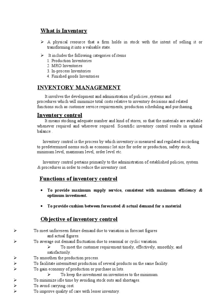 What Is Inventory PDF Inventory Prices