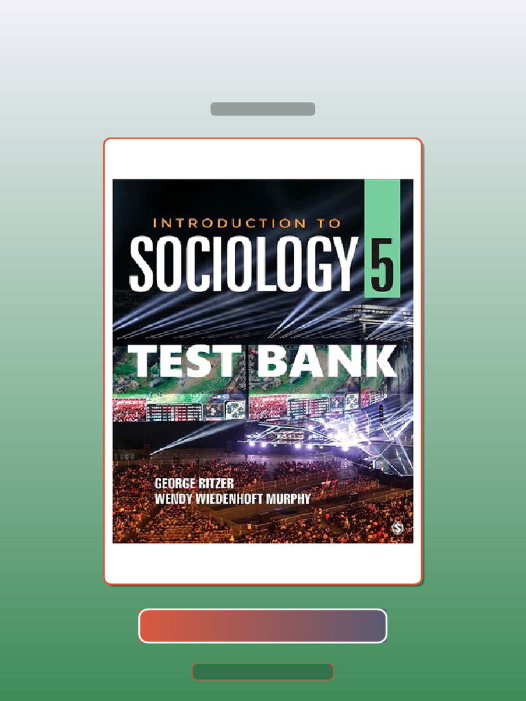 Introduction to Sociology 5th Edition Ritzer E-book Testbank Solutions ...