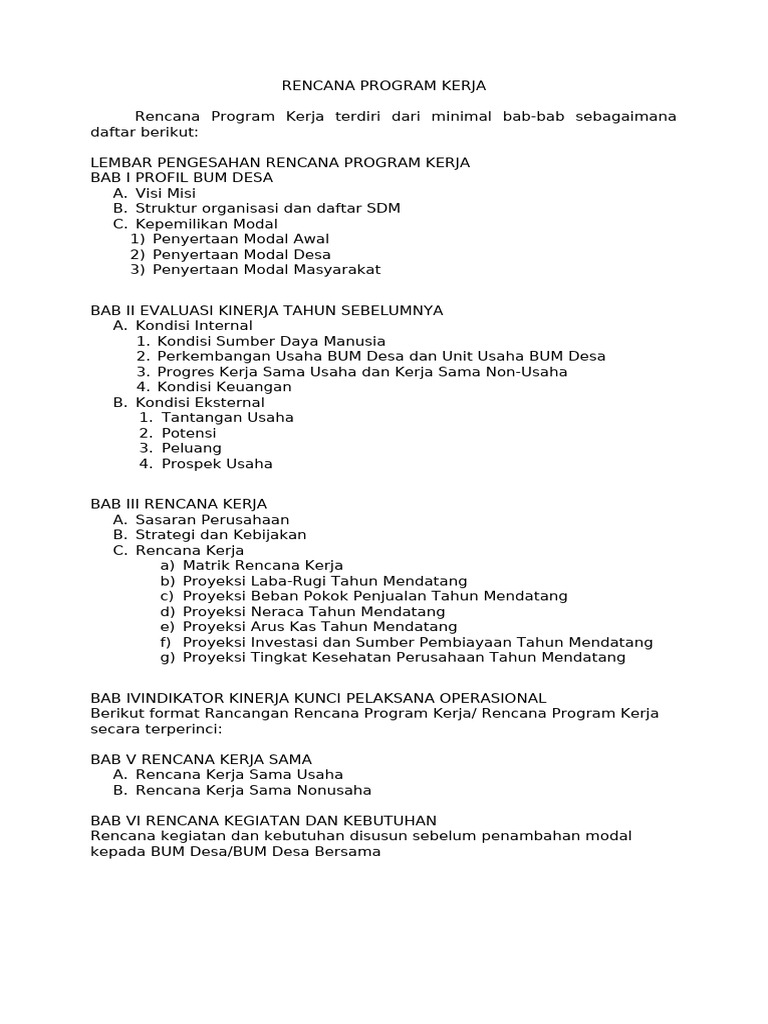 Contoh Program Kerja | PDF
