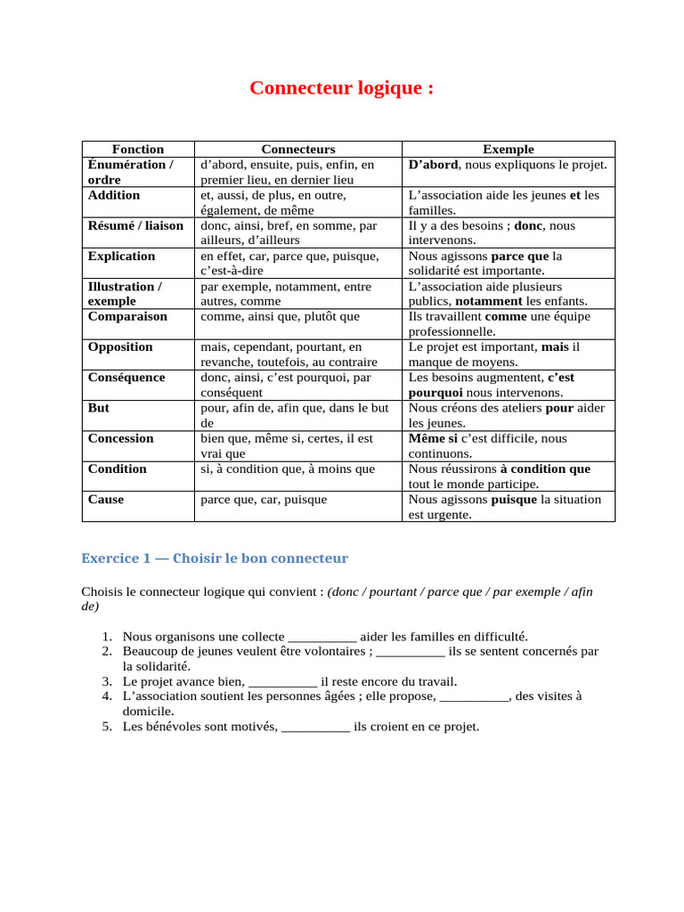 Connecteur Logique | PDF