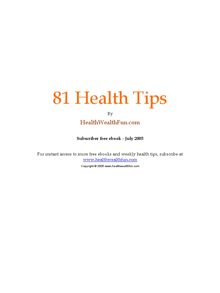 81 Health Tips | PDF | Cooking, Food & Wine | Wellness