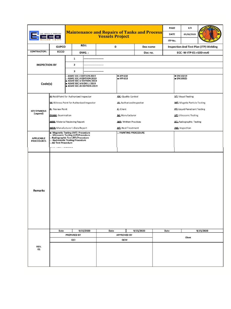 Template ITP | PDF