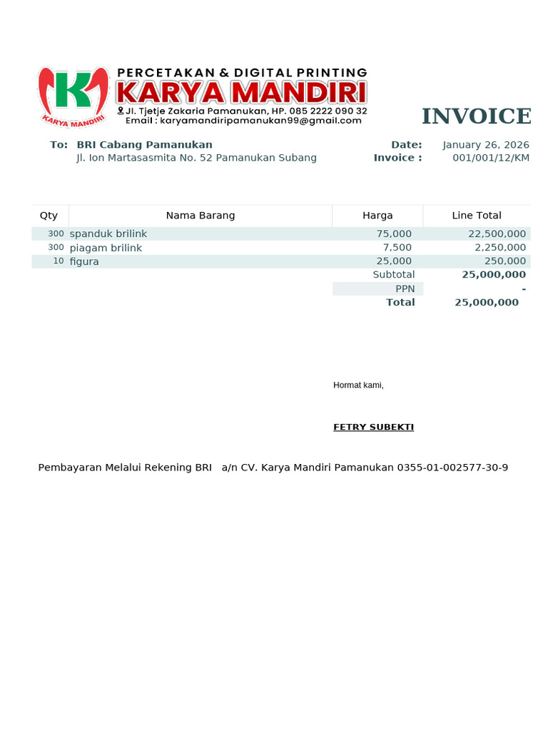 Invoice Bri | PDF