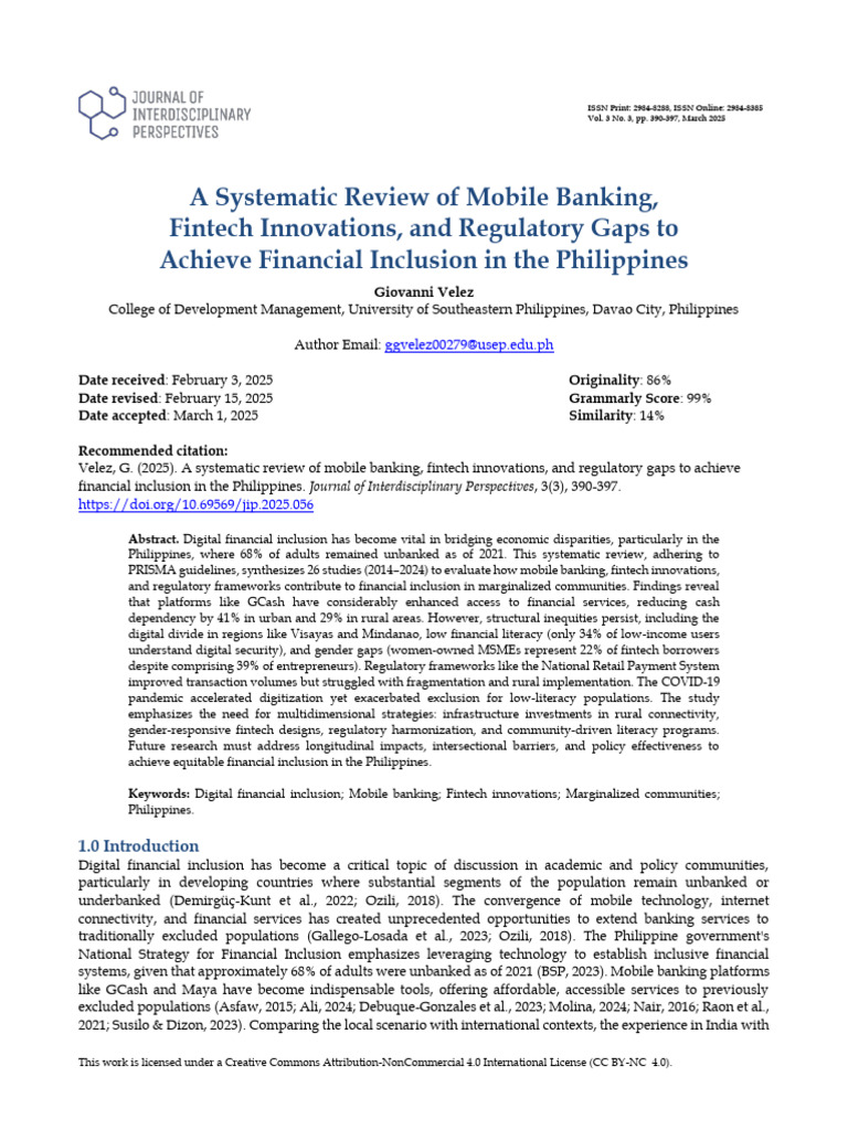 A Systematic Review of Mobile Banking Fintech Inno | PDF | Financial ...