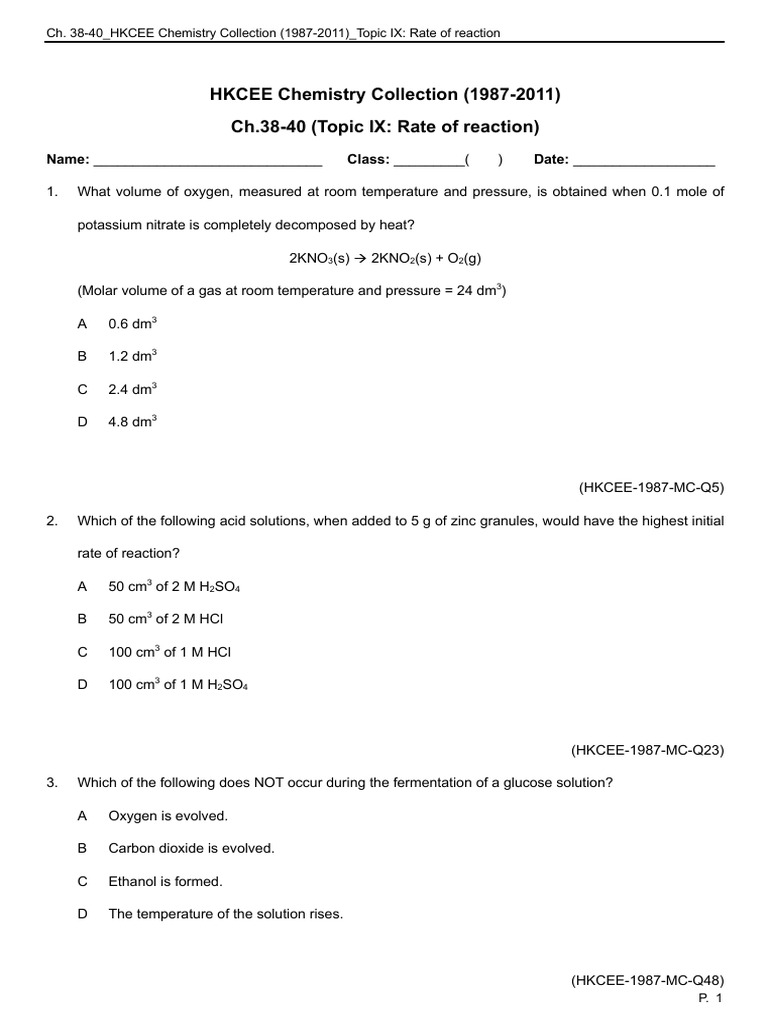 CH - 38-40 - HKCEE (1987-2011) | PDF | Gases | Acid