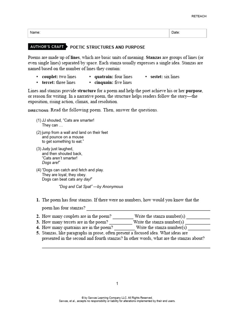 Poetic Structures and Purpose | PDF | Poetry | Stanzaic Form