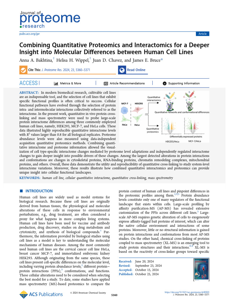 Combining Quantitative Proteomics and Interactomics for a Deeper ...