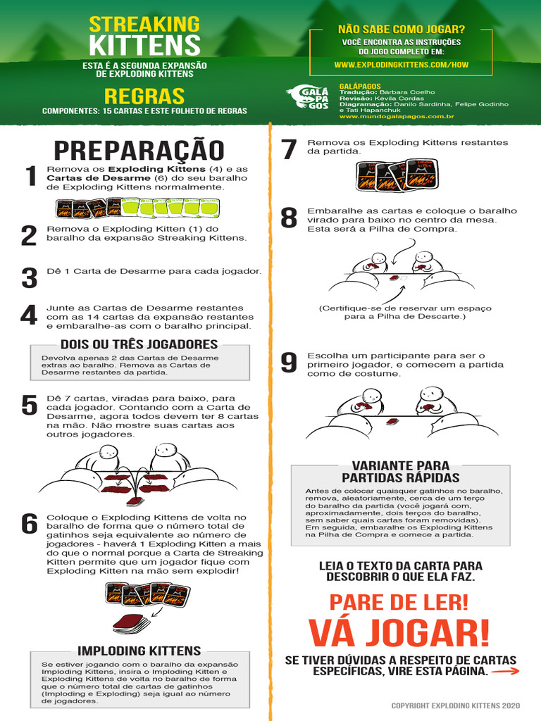 Rulebook - Exploding Kittens - Streaking Kittens | PDF