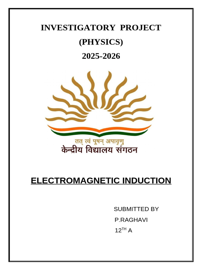 Investigatory Project Physics | PDF | Electromagnetic Induction ...