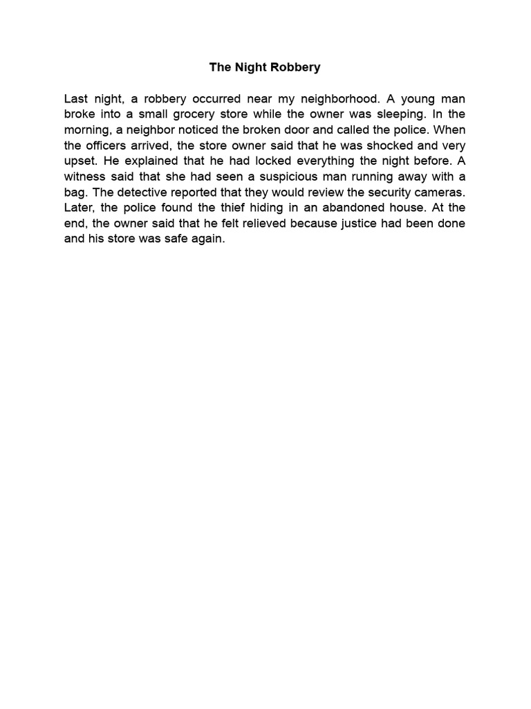 The Night Robbery | PDF