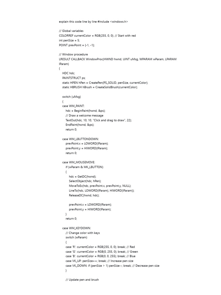 Windows Graphics Application Code Explanation | PDF | Kernel (Operating ...