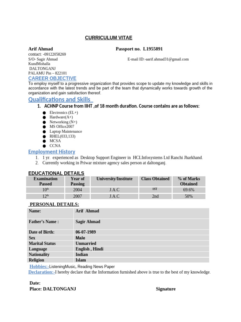 682729bc-3cd2-4782-a6b7-5a438d726e81-Arif Resume 2 (2) | PDF