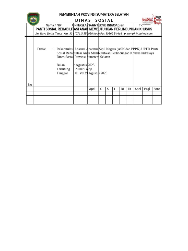Absen Pegawai 2025 | PDF
