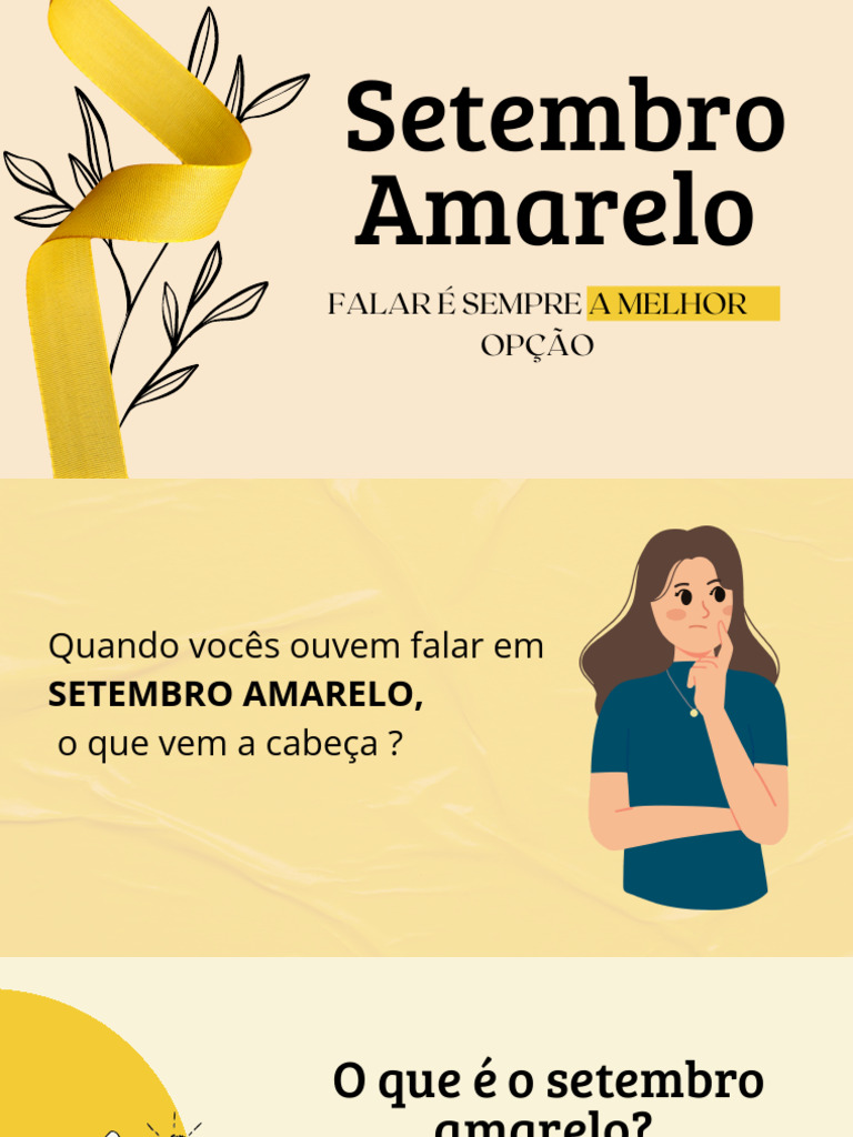 Apresentação Animado Setembro Amarelo No Ambiente de Trabalho PDF | PDF