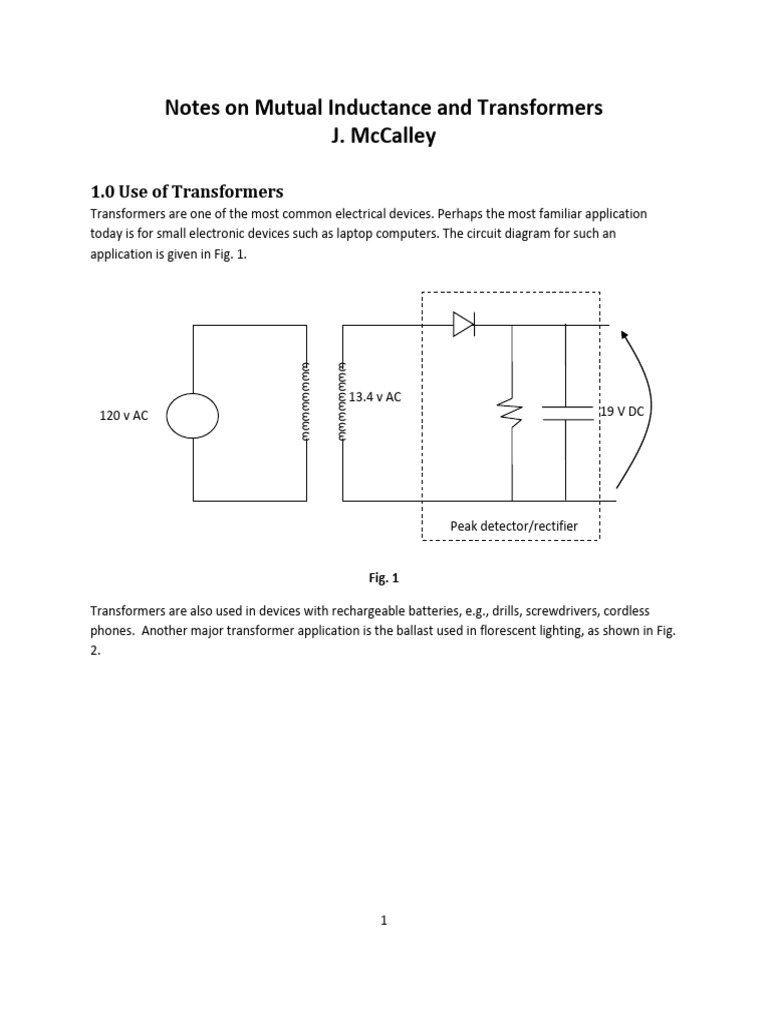Transformer Notes J. McCalley | PDF | Inductor | Transformer